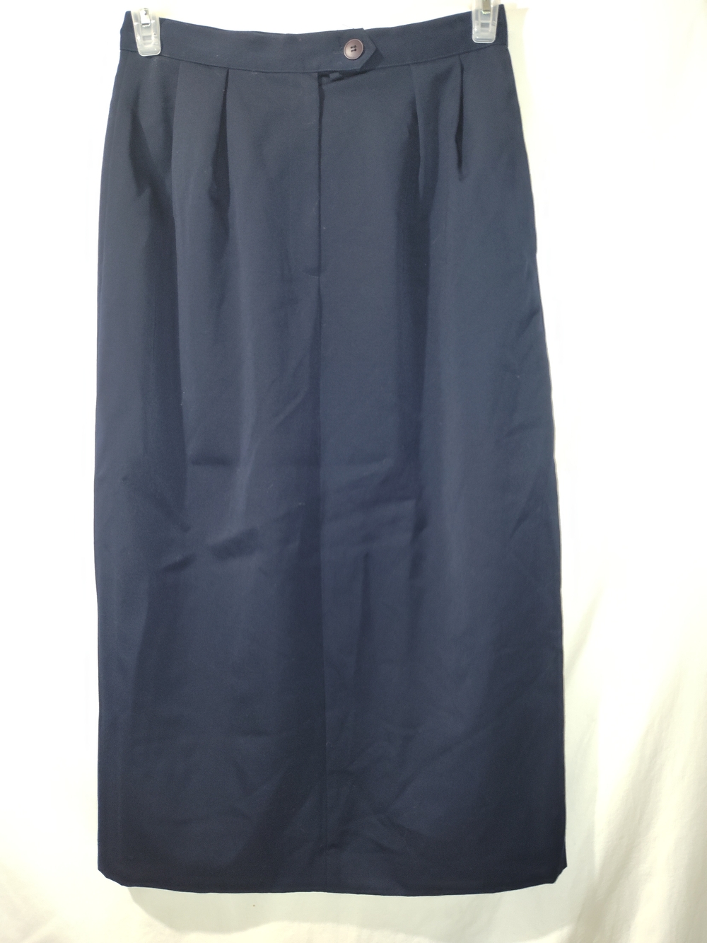 Anne Klein Navy Long A-Line Skirt